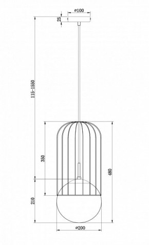 Подвесной светильник Maytoni Telford P363PL-01G в Приобье - priobie.mebel24.online | фото 4