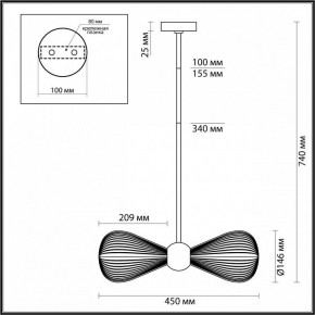 Подвесной светильник Odeon Light Elica 5402/2 в Приобье - priobie.mebel24.online | фото 4