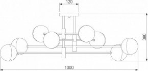 Потолочная люстра Eurosvet Nuvola 70129/8 латунь в Приобье - priobie.mebel24.online | фото 3