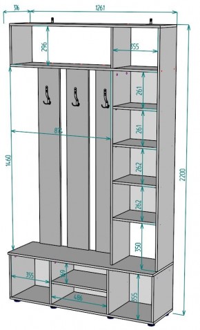 Прихожая с зеркалом V20_M в Приобье - priobie.mebel24.online | фото 2