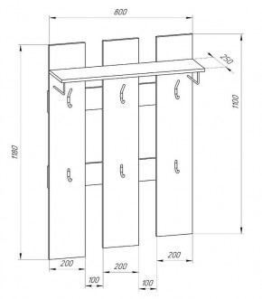 Прихожая-вешалка большая 800 в Приобье - priobie.mebel24.online | фото 2