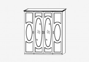 Прованс-2 Шкаф 4-х дверный с 2 зеркалами (Бежевый/Текстура белая платиной золото) в Приобье - priobie.mebel24.online | фото 2