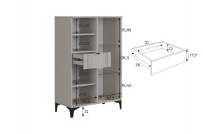 РИЧ Комод 2 со стеклом в Приобье - priobie.mebel24.online | фото 3