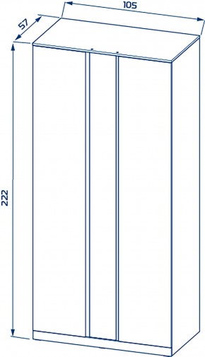 S01194 Варма Стор 105 шкаф распашной с зеркалом 222х105х57, белый в Приобье - priobie.mebel24.online | фото 2