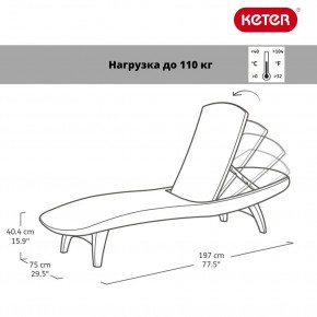Шезлонг Пацифик (Pacific) графит в Приобье - priobie.mebel24.online | фото 2