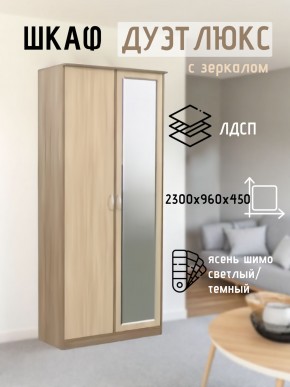 Шкаф 2-х створчатый Дуэт Люкс с зеркалом в Приобье - priobie.mebel24.online | фото 4