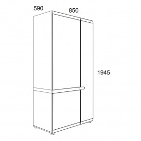 Шкаф 2D/TYP 20A, LINATE ,цвет белый/сонома трюфель в Приобье - priobie.mebel24.online | фото 3