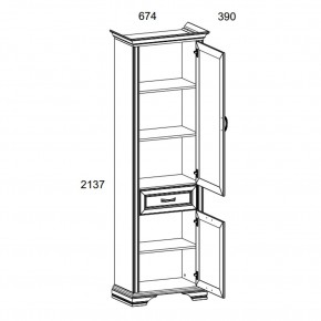 Шкаф 2D1S, MONAKO, цвет Сосна винтаж/дуб анкона в Приобье - priobie.mebel24.online | фото 3