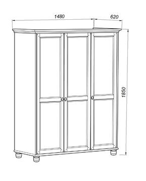 Шкаф 30 Вествик трёхдверный, массив сосны, цвет белый в Приобье - priobie.mebel24.online | фото 2