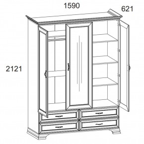 Шкаф 3D4S Z, TIFFANY, цвет вудлайн кремовый в Приобье - priobie.mebel24.online | фото 1