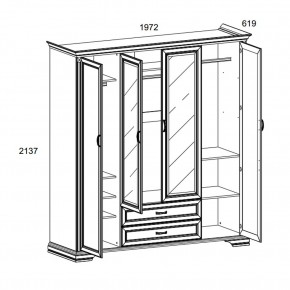 Шкаф 4D2S Z , MONAKO, цвет Сосна винтаж в Приобье - priobie.mebel24.online | фото 1