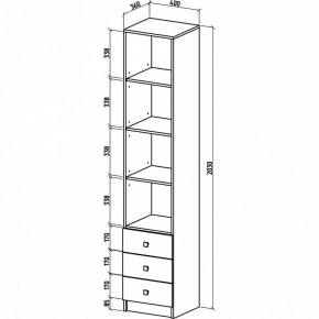 Шкаф для белья Бостон-3 в Приобье - priobie.mebel24.online | фото 3