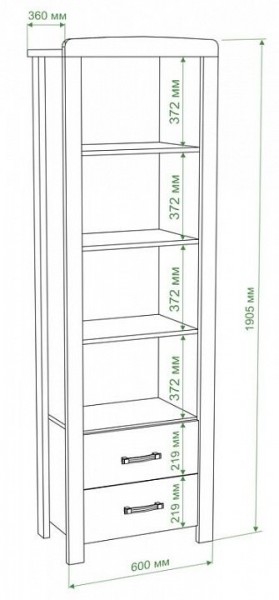 Шкаф книжный Бартоло ВТД-СФ в Приобье - priobie.mebel24.online | фото 2