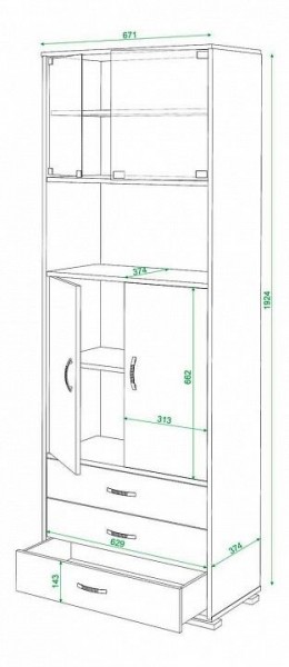 Шкаф комбинированный Домино СБ-220М в Приобье - priobie.mebel24.online | фото 3