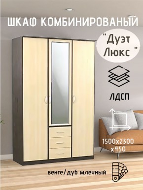 Шкаф комбинированный Дуэт Люкс с зеркалом в Приобье - priobie.mebel24.online | фото 3