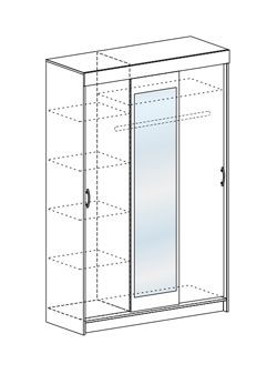 Шкаф-купе Басса ШКК 551 шимо венге/дуб белфорд в Приобье - priobie.mebel24.online | фото 3