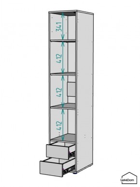 Шкаф Linnea MHR-1-4 2050х400х510 (ДВ-М 11.1.25) в Приобье - priobie.mebel24.online | фото 3