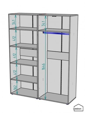 Шкаф Linnea MHR-4PO-1 2050х1600х510 (Белый-М 11.1.2) в Приобье - priobie.mebel24.online | фото 3