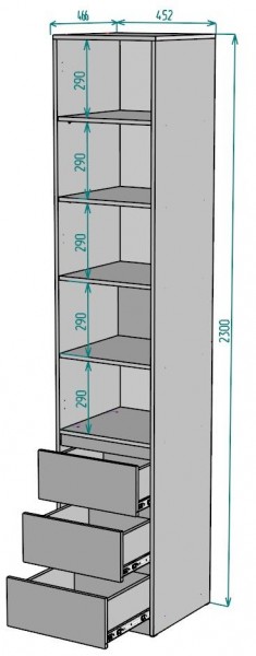 Шкаф Мальта H160 в Приобье - priobie.mebel24.online | фото 2