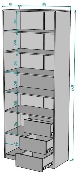 Шкаф Мальта H190 в Приобье - priobie.mebel24.online | фото 2