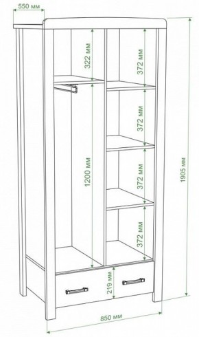 Шкаф платяной Бартоло Ш2Д в Приобье - priobie.mebel24.online | фото 2