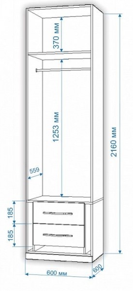 Шкаф платяной Нобиле Пл-60/60 в Приобье - priobie.mebel24.online | фото 2