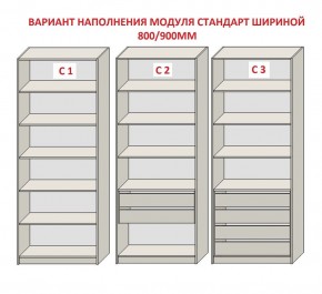 Шкаф распашной серия «ЗЕВС» (PL3/С1/PL2) в Приобье - priobie.mebel24.online | фото 6