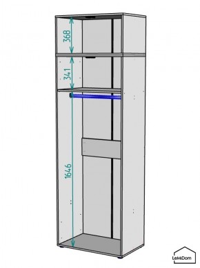 Шкаф с антресолью Linnea MHR-2A-1 2450х800х510 (ДВ-М 11.1.25) в Приобье - priobie.mebel24.online | фото 3