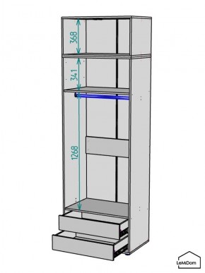 Шкаф с антресолью Linnea MHR-2A-3 2450х800х510 (ДВ-М 11.1.25) в Приобье - priobie.mebel24.online | фото 3