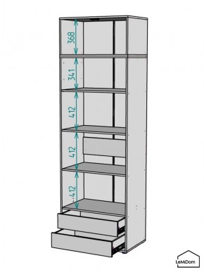 Шкаф с антресолью Linnea MHR-2A-4 2450х800х510 (ДВ-М 11.1.25) в Приобье - priobie.mebel24.online | фото 3