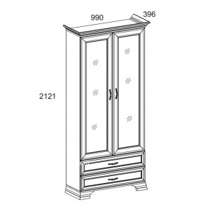 Шкаф с витриной 2V2S, TIFFANY, цвет вудлайн кремовый в Приобье - priobie.mebel24.online | фото 2