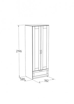 Шкаф СИРИУС двудверный белый с выдвижным ящиком в Приобье - priobie.mebel24.online | фото 2