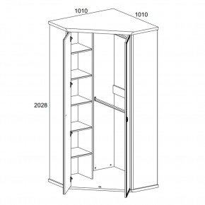 Шкаф угловой 2D, MAGELLAN, цвет Сосна винтаж в Приобье - priobie.mebel24.online | фото 2