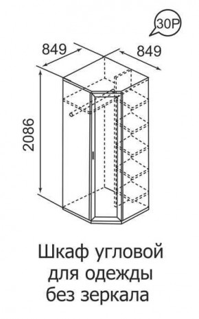 Шкаф угловой для одежды Ника-Люкс 30 без зеркал в Приобье - priobie.mebel24.online | фото 3