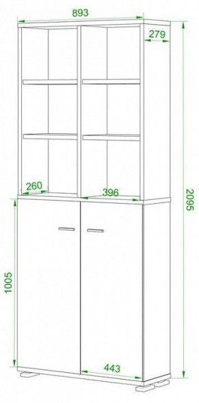 Шкаф-витрина Домино ПУ-30-4-ФС в Приобье - priobie.mebel24.online | фото 2