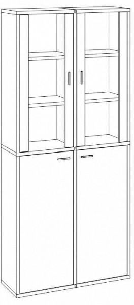 Шкаф-витрина Домино СУ(ш2в2)+2ФС+2ФГ в Приобье - priobie.mebel24.online | фото 2