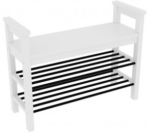 Скамья 85 Кантри для обуви, массив сосны, цвет белый в Приобье - priobie.mebel24.online | фото
