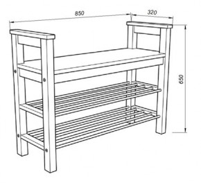 Скамья 85 Кантри для обуви, массив сосны, цвет белый в Приобье - priobie.mebel24.online | фото 3