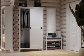 Скамья 85 Кантри для обуви, массив сосны, цвет белый в Приобье - priobie.mebel24.online | фото 4