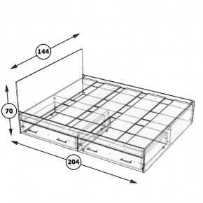 Стандарт Кровать с ящиками 1400, цвет дуб сонома, ШхГхВ 143,5х203,5х70 см., сп.м. 1400х2000 мм., без матраса, основание есть в Приобье - priobie.mebel24.online | фото 6