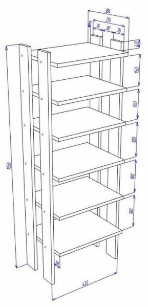 Стеллаж для обуви Cross СТЕЛ1 в Приобье - priobie.mebel24.online | фото 3