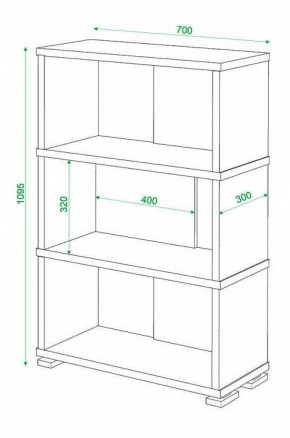 Стеллаж книжный Домино нельсон СБ-10_3 в Приобье - priobie.mebel24.online | фото 2