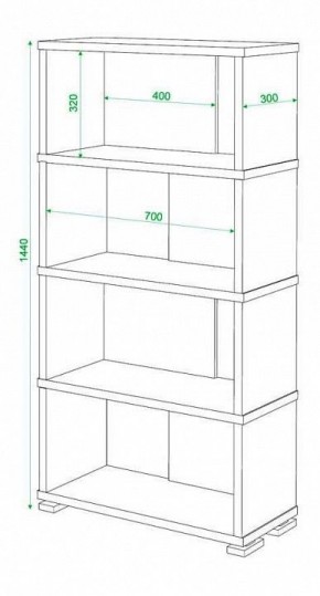 Стеллаж книжный Домино нельсон СБ-10_4 в Приобье - priobie.mebel24.online | фото 2