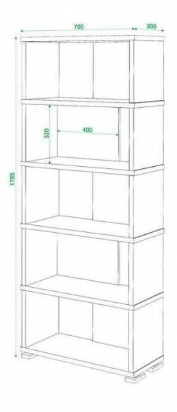 Стеллаж книжный Домино нельсон СБ-10_5 в Приобье - priobie.mebel24.online | фото 2