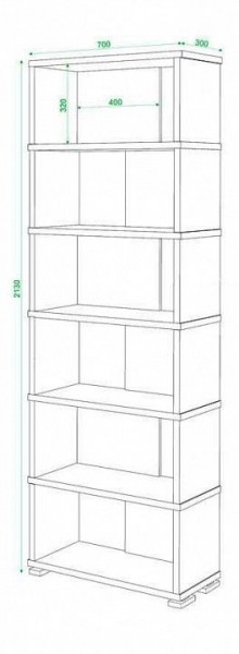 Стеллаж книжный Домино нельсон СБ-10_6 в Приобье - priobie.mebel24.online | фото 3