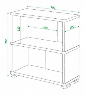 Стеллаж книжный Домино СБ-10_2 в Приобье - priobie.mebel24.online | фото 3