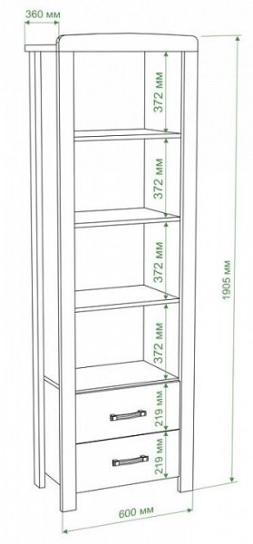 Стеллаж комбинированный Бартоло ВТД в Приобье - priobie.mebel24.online | фото 3
