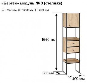 Стеллаж комбинированный Берген-3 в Приобье - priobie.mebel24.online | фото 10