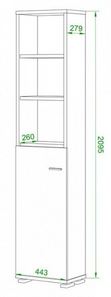 Стеллаж комбинированный Домино нельсон ПУ-20-2 в Приобье - priobie.mebel24.online | фото 2