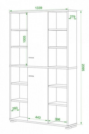 Стеллаж комбинированный Домино ПУ-40-2 в Приобье - priobie.mebel24.online | фото 2